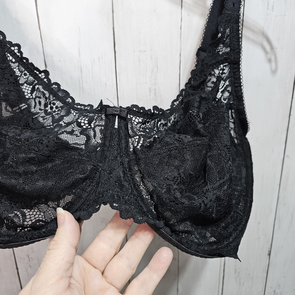 DELIMIRA W578 Women's Black Lace Minimizer Full Figure Bra Underwire Size 36I. - Picture 2 of 7